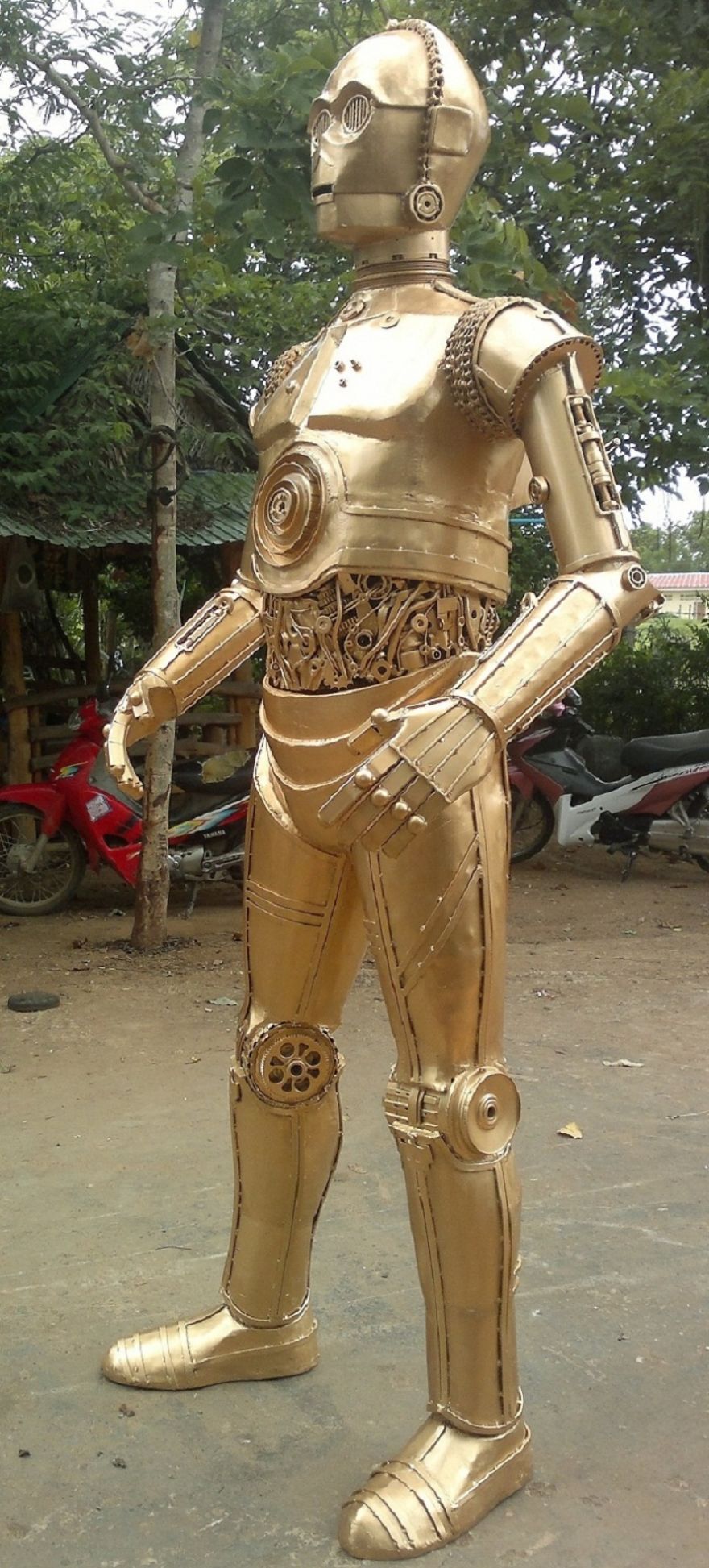 C3po Starwars Statue, Life Size, By Scrap Metal Art Thailand