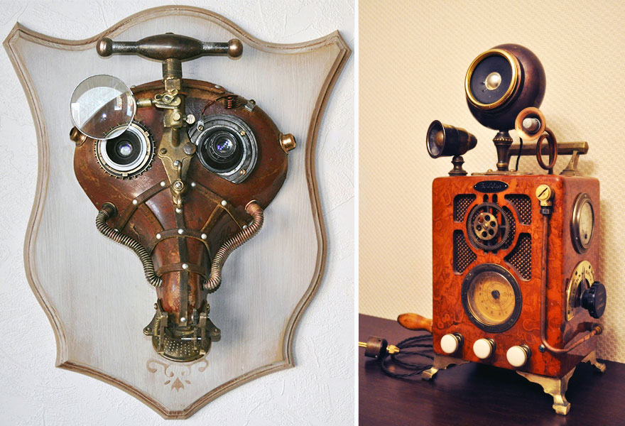 Lithuanian Artist Creates Steampunk Assemblages From Various Metal Parts