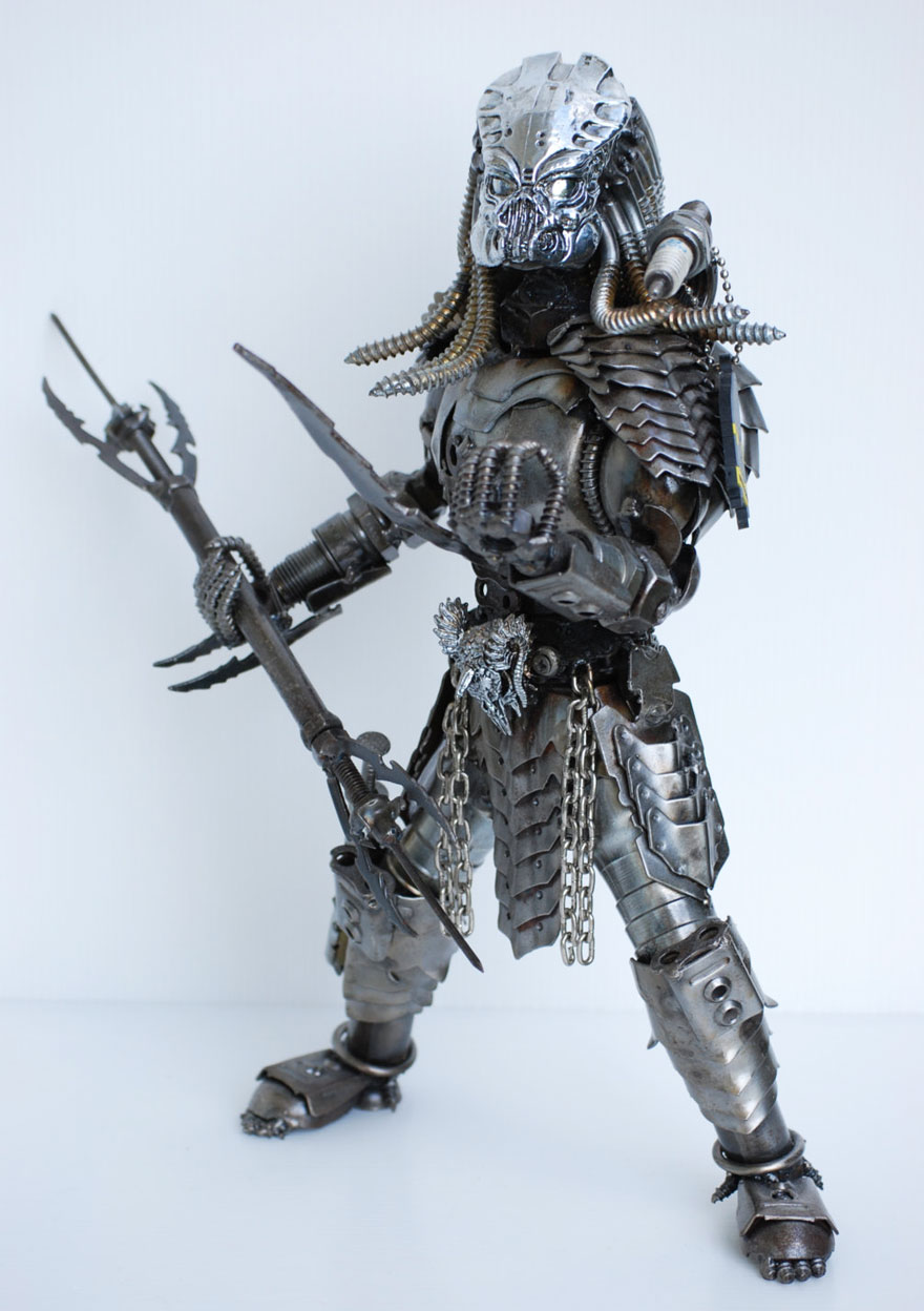 Predator Metal Model Made From Scrap/recycled Metal And Auto Parts