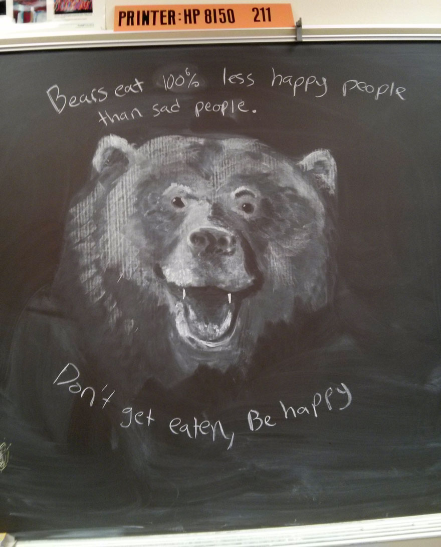 Teacher Draws Stunning Chalkboard Drawings To Inspire His Students