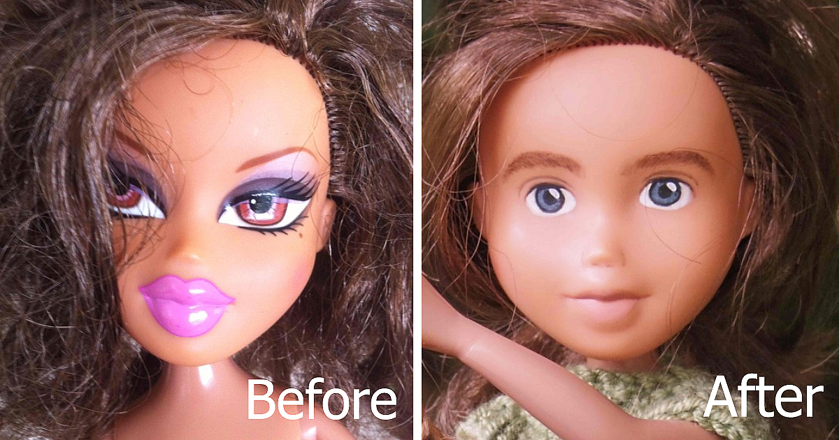 real life barbie removes makeup