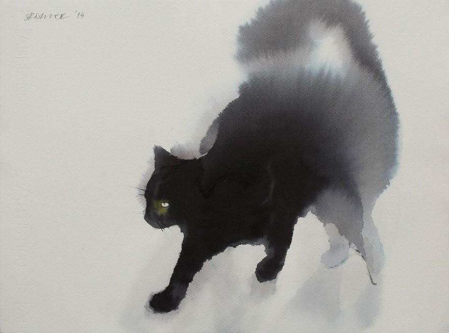watercolor-black-cats-ink-paitings-endre-penovac-1