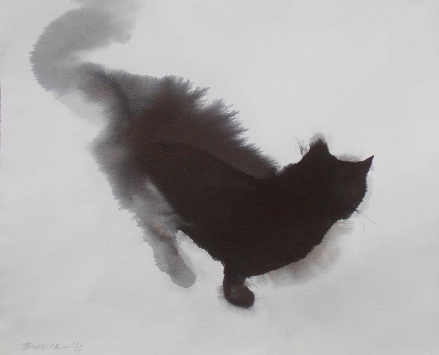 watercolor-black-cats-ink-paitings-endre-penovac-10