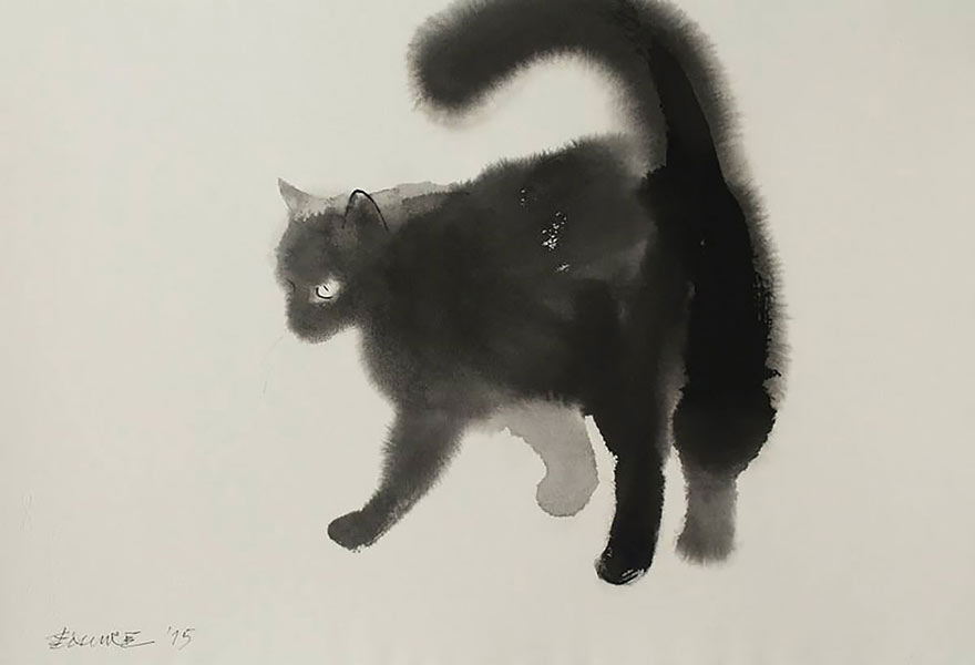 watercolor-black-cats-ink-paitings-endre-penovac-11