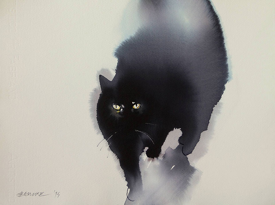 watercolor-black-cats-ink-paitings-endre-penovac-3