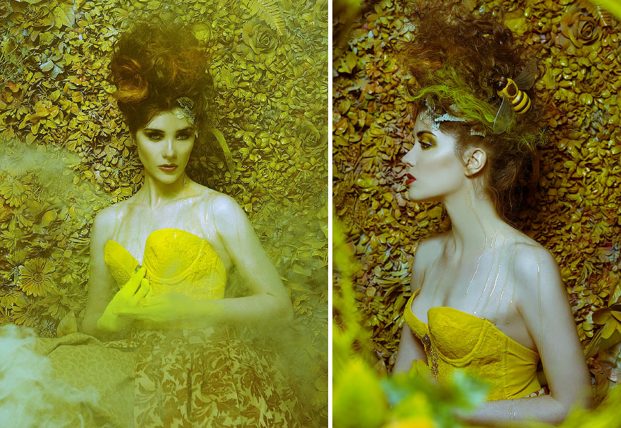 Canadian Photographer Turns Her Small Attic Into Stunning Fairytale Garden Scenes