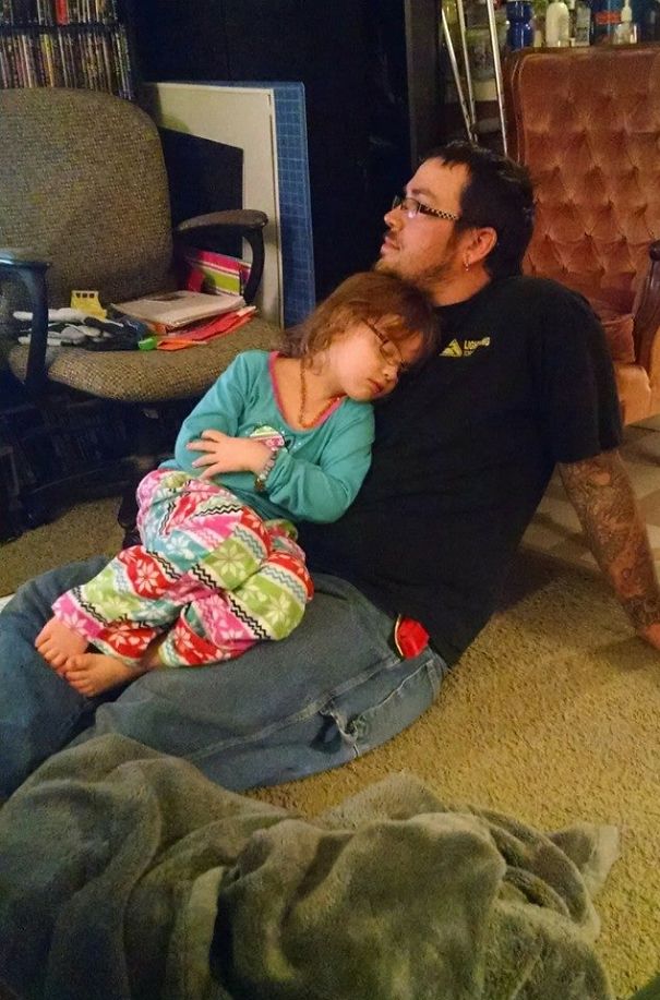 Daddy Being Used As Furniture. Daughter Wanted No One But Him.