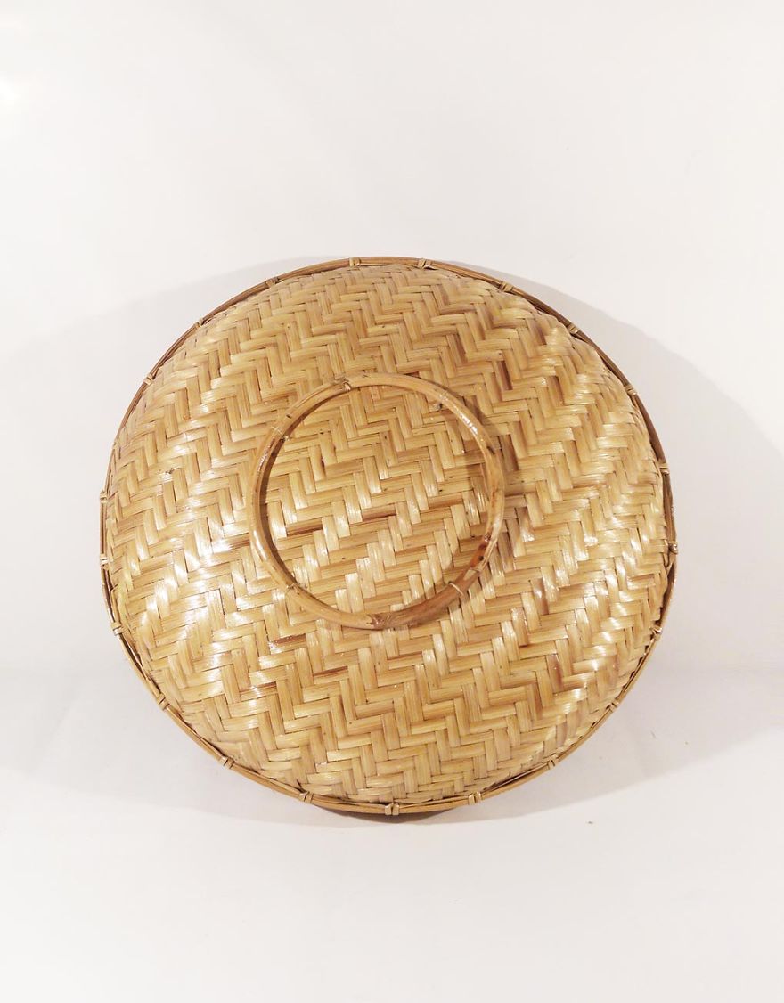 Fruit Basket Made Of Cane,bamboo And Net
