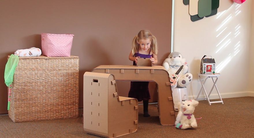 Recyclable Kids' Cardboard Furniture They Can Draw On