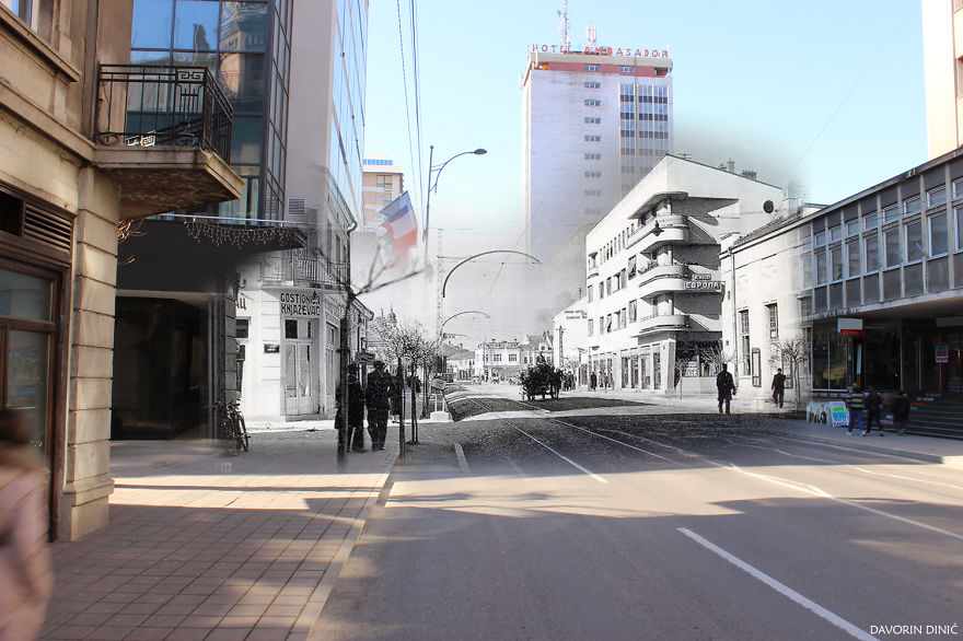 I Combined Old And New Photos Of Serbian Streets To Bring History To Life