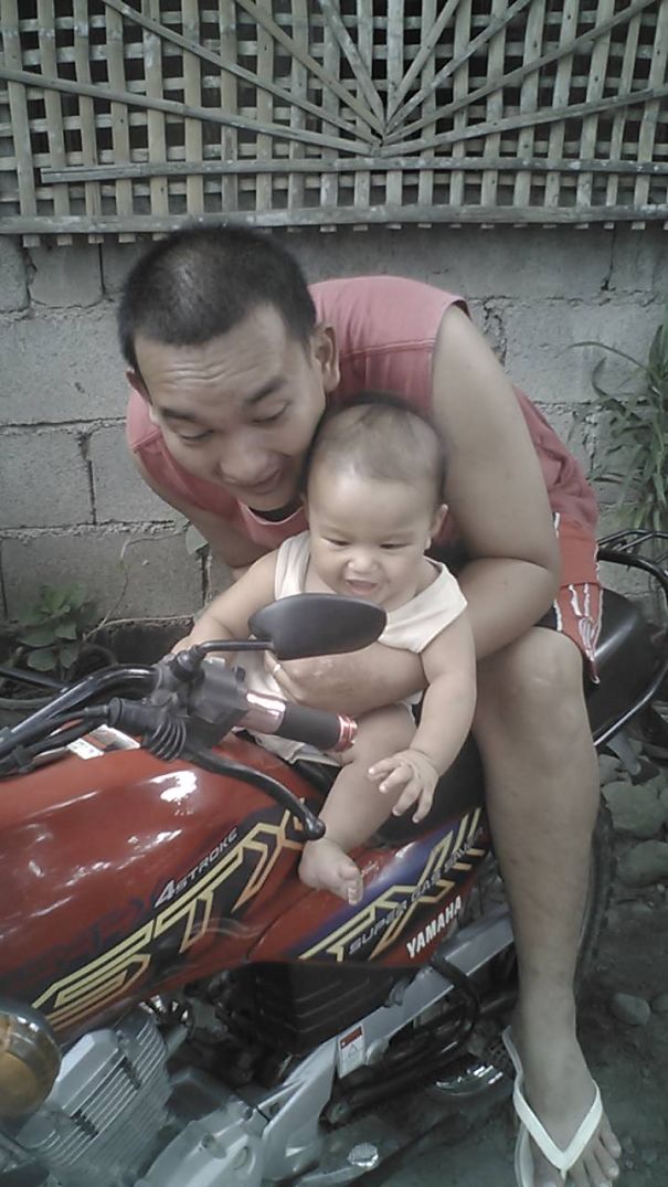 Tatay (father) Had To Play On Motorcycle To Stop Baby's Tantrums.