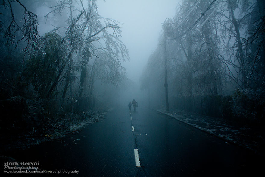 Frozen Apocalyptic Budapest After Ice Fog