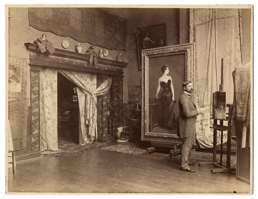 John Singer Sargent In His Studio (with "madame X"), C. 1884