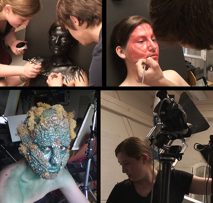 Animated Make-up. Stop Motion Film Make-down