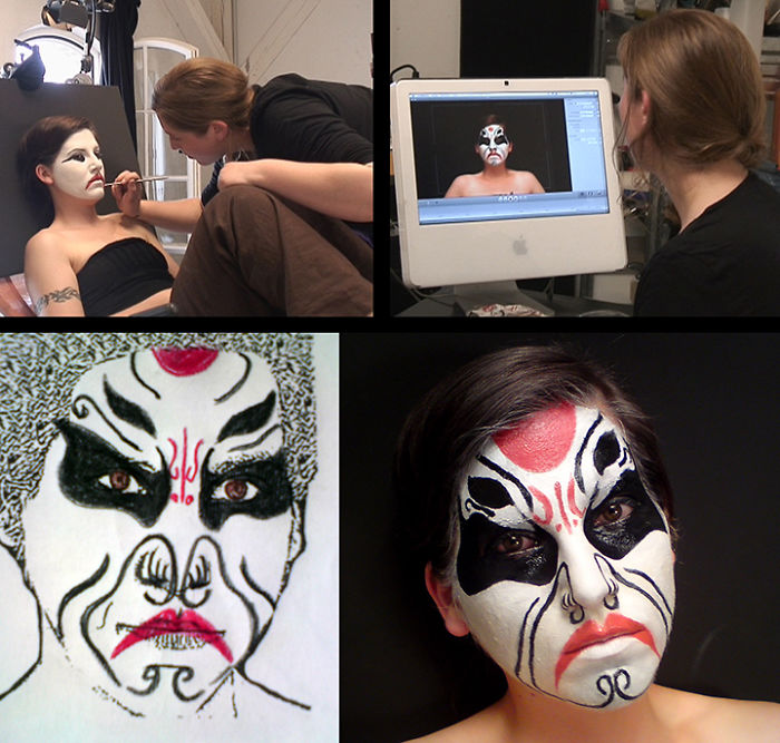 Animated Make-up. Stop Motion Film Make-down