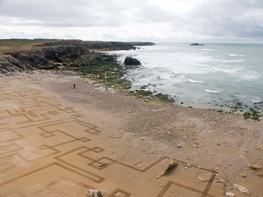 I Made Giant Sand Drawings On The Atlantic Coast