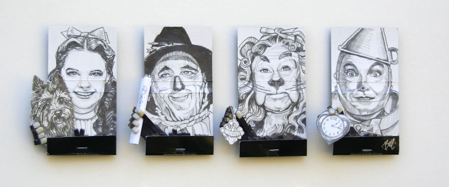 Pop Culture Matchbook Portraits By Mike Bell