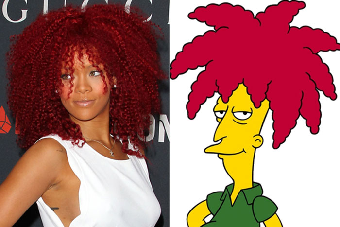 Rihanna Looks Like Sideshow-bob From "the Simpsons"