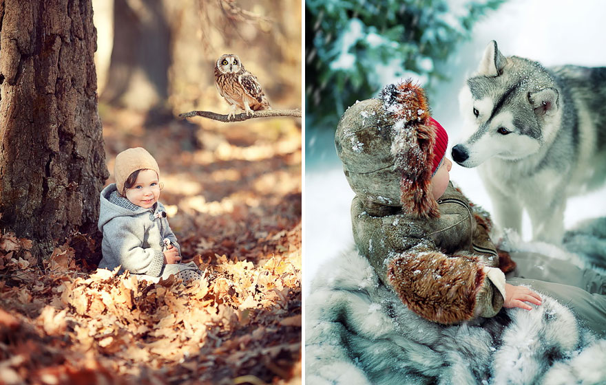 Children And Animals Cuddle In Adorable Photoshoots By Elena Karneeva