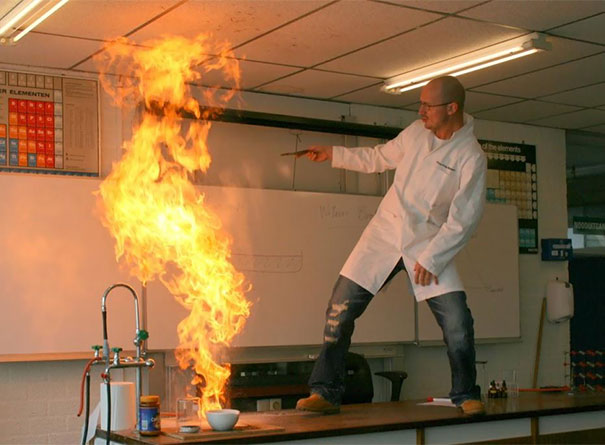 Awesome Teacher Playing With Fire