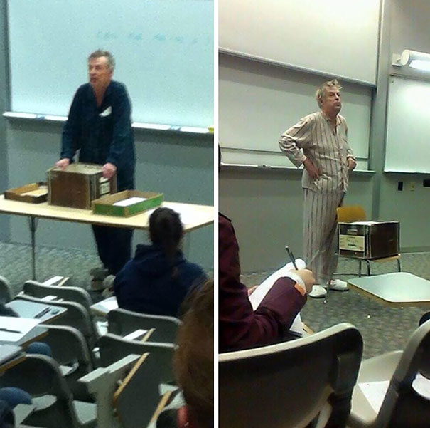 Teachers Come To School In Pajamas To Protest Finals Being Held At 7 In The Morning