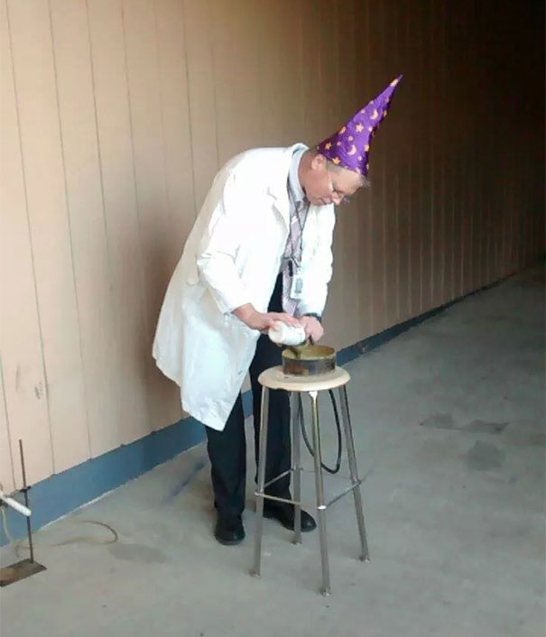 Physics Teacher Doing Experiments