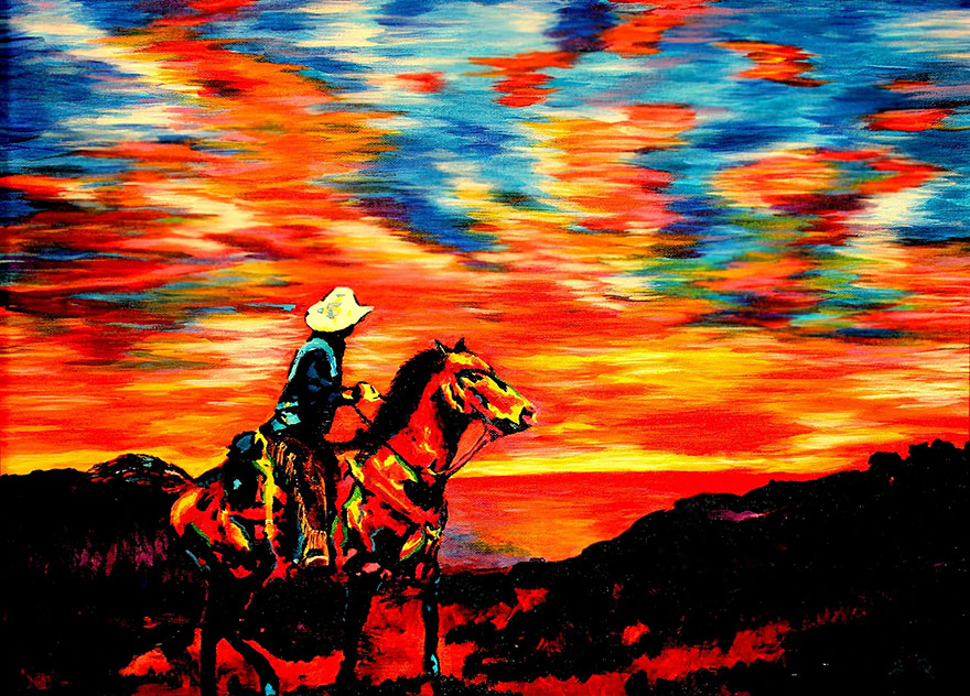 Blind Painter Uses Touch And Texture To Create Incredibly Colorful Paintings