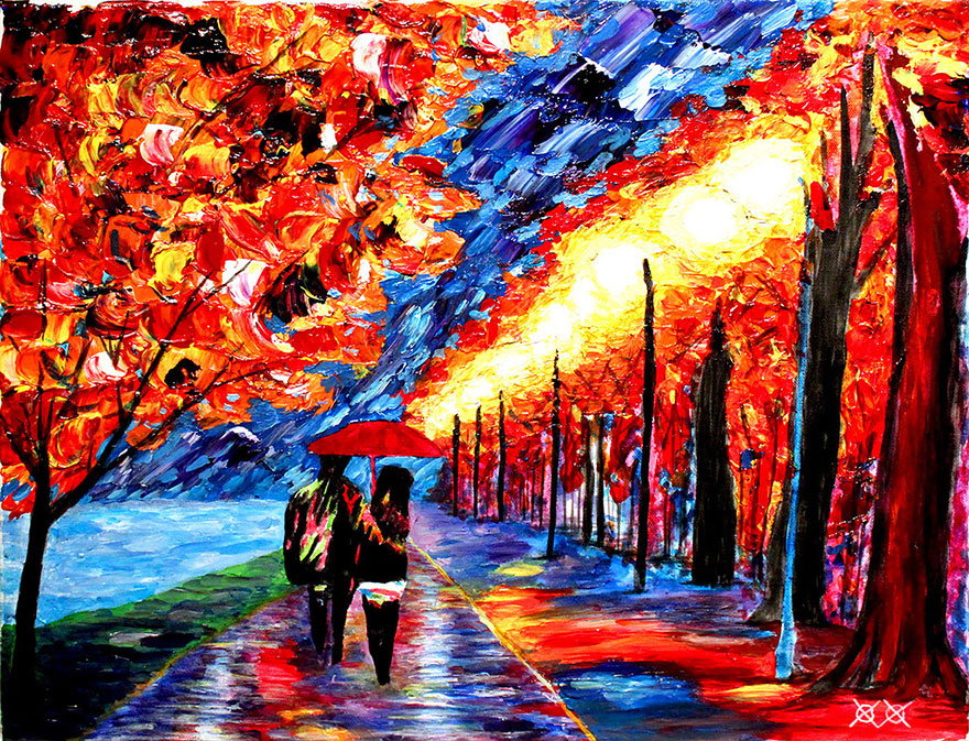 Blind Painter Uses Touch And Texture To Create Incredibly Colorful Paintings