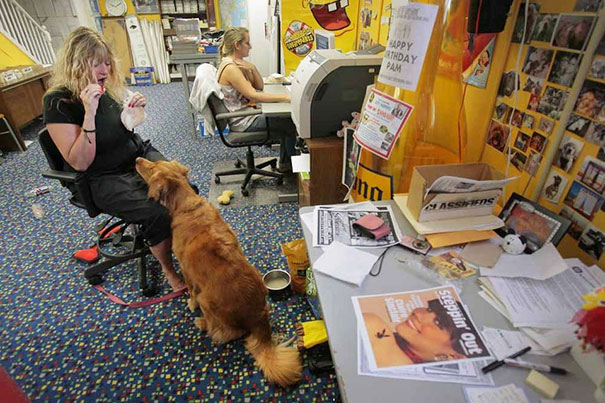 Graphic Designer Pam Slysbury Will Take Her Dog, Zoee, To The Magazine Office