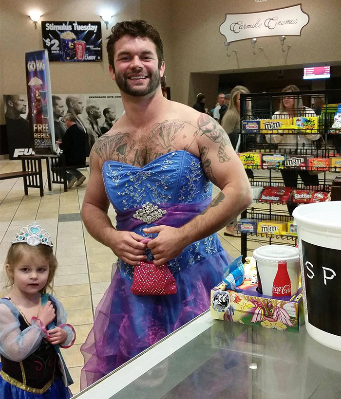 Girl Was Afraid To Wear Dress To Cinderella Movie, So Her Uncle Did This