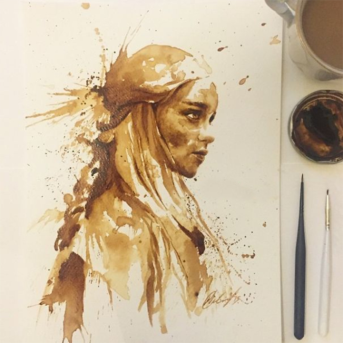 I Use Coffee To Draw Detailed Paintings Of My Favourite Characters