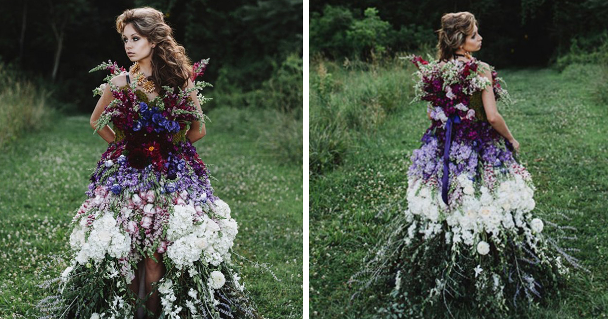 Floral Haute Couture: The Dress Made Of Flowers | Bored Panda