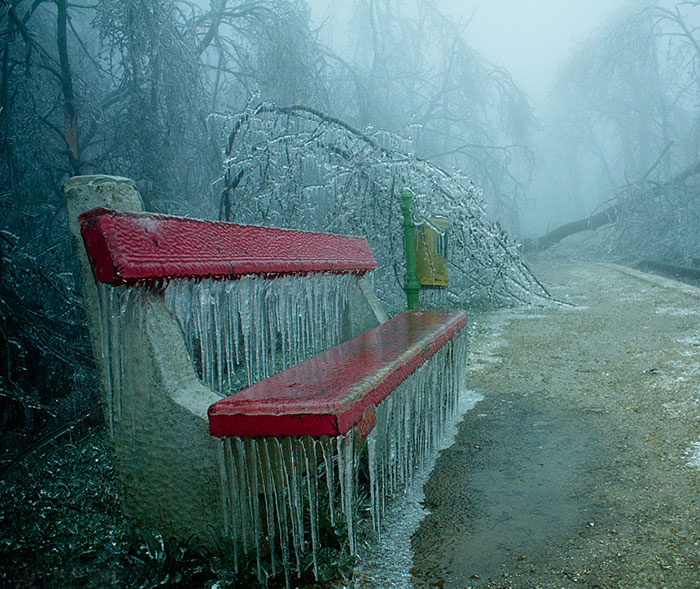 Frozen Apocalyptic Budapest After Ice Fog