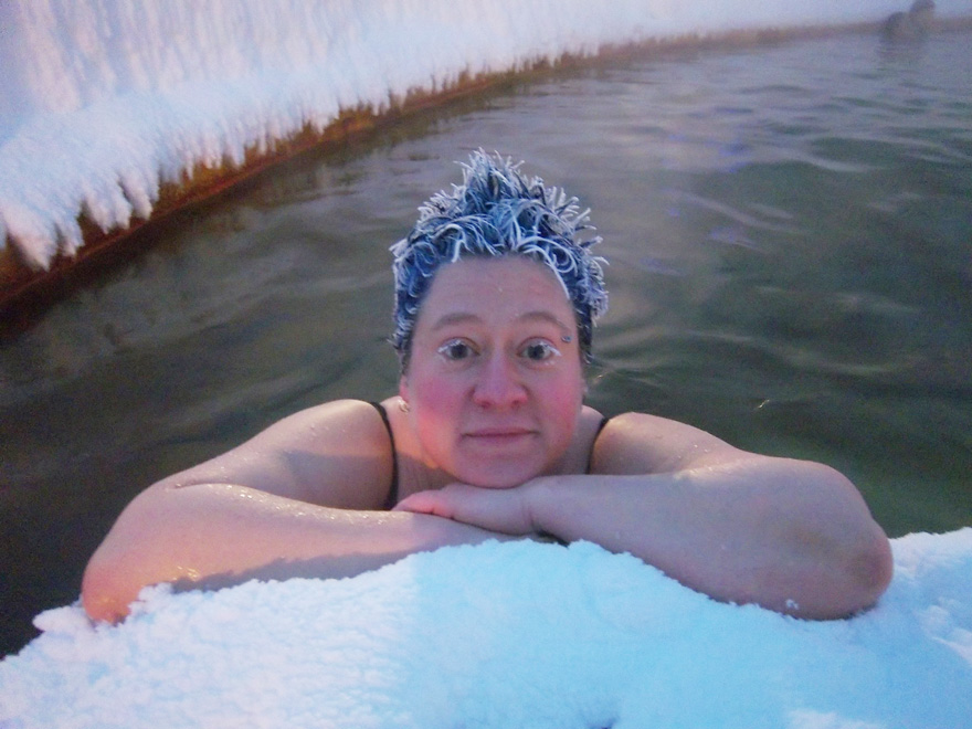 Cold Weather At Hot Springs Lets Canadians Create Crazy Frozen Hairdos