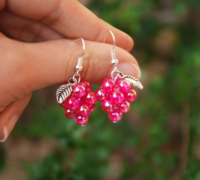 Raspberry Earrings