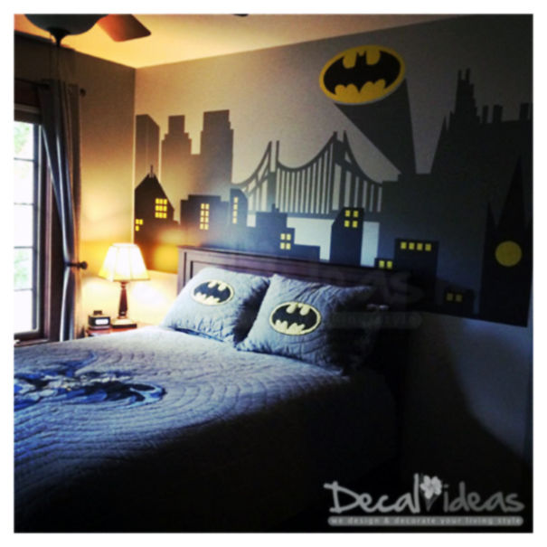Instantly Give A Super Hero Fan's Room A Stylish Gotham City View