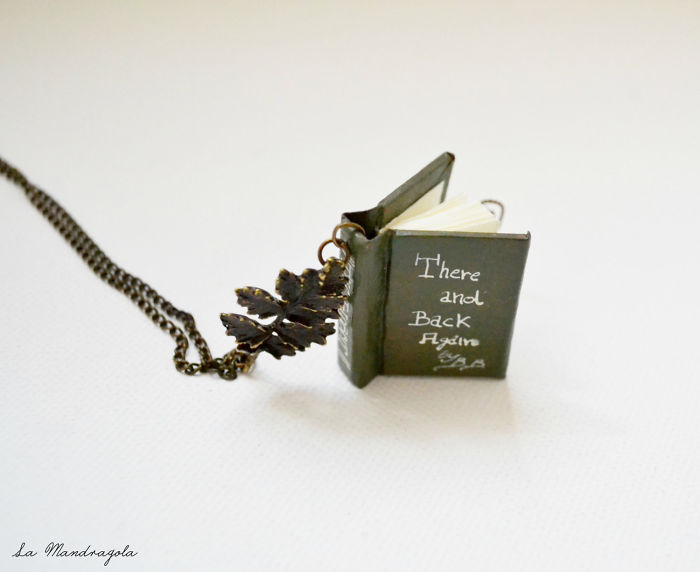 The Hobbit Miniature Green Tiny Book Necklace