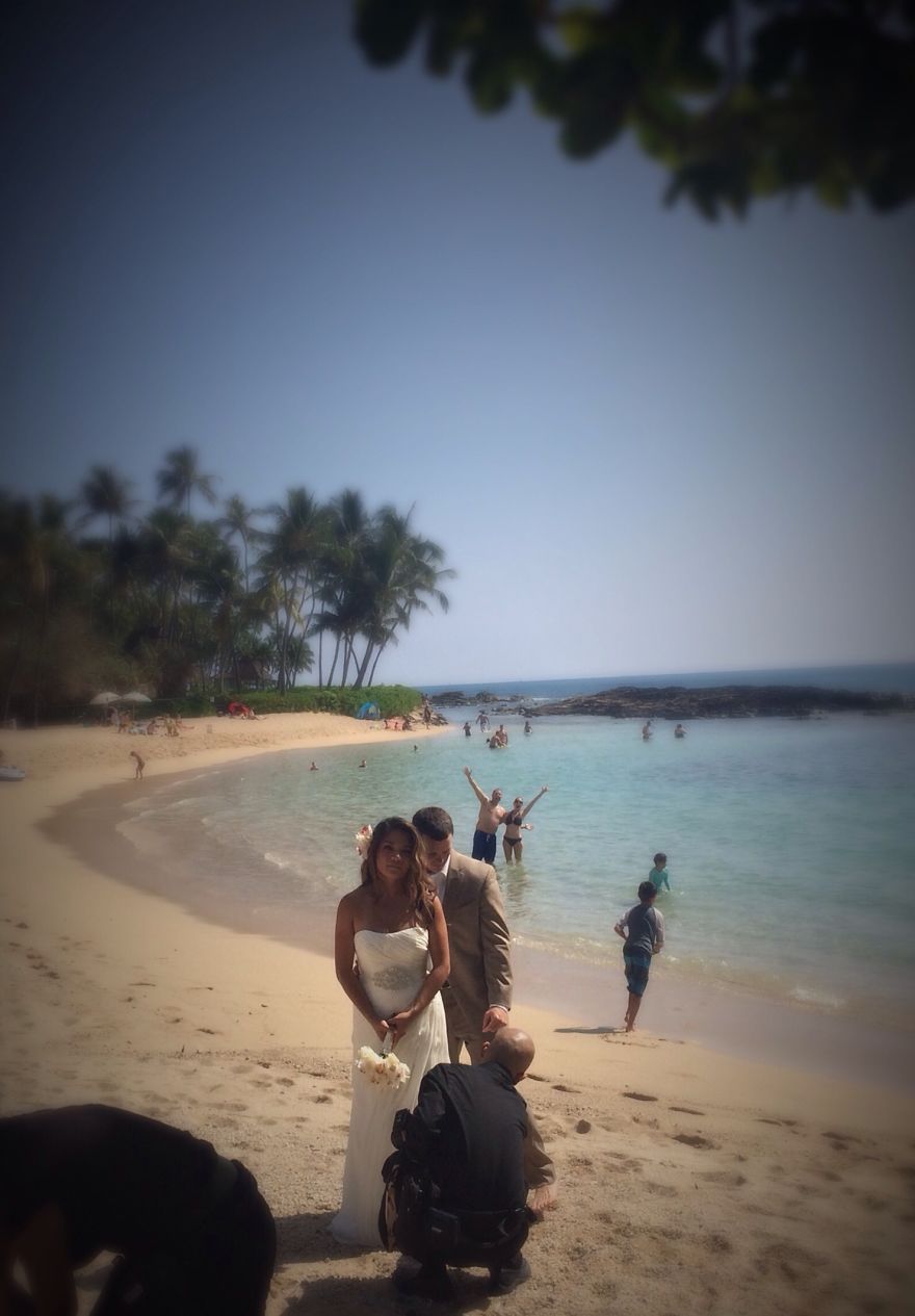 Beach Wedding Photo Bombers