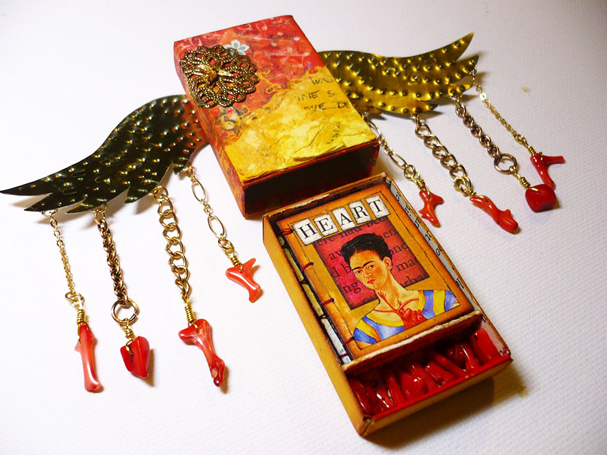 Frida Kahlo Altered Matchbox