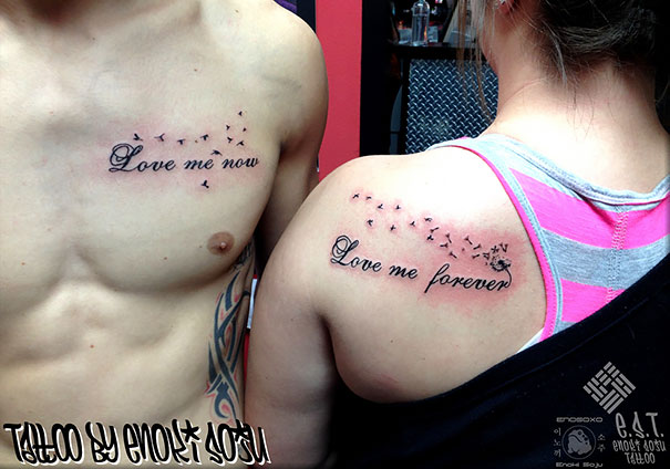 87 Matching Couple Tattoos For Lovers That Will Grow Old Together | Bored  Panda