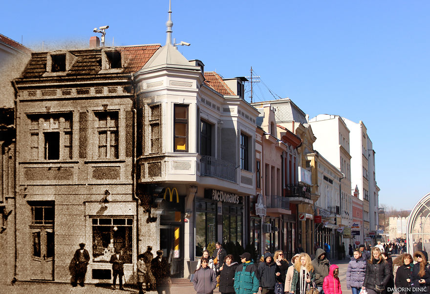 I Combined Old And New Photos Of Serbian Streets To Bring History To Life