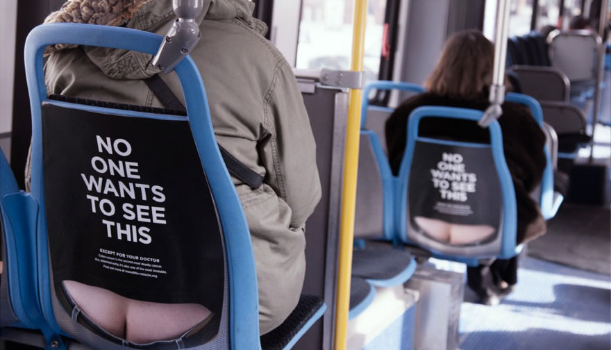 Cheeky Bus Ad Raises Colon Cancer Awareness With Butt-Crack Seats