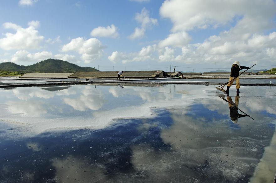 Sea Salt Farming In Docho, South Korea