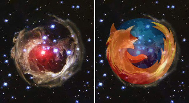 V838 Monocerotis Star And Firefox