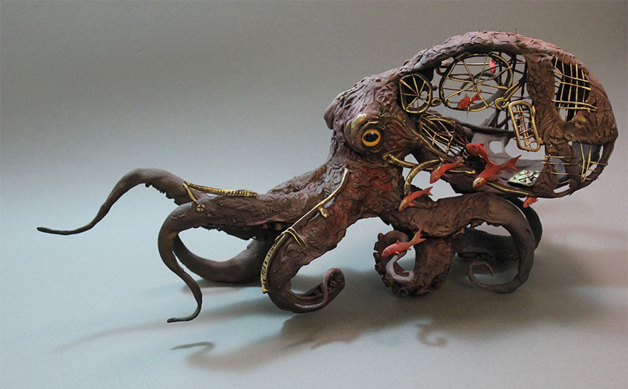 Sculptor Merges Animals And Plants In Otherworldly Sculptures