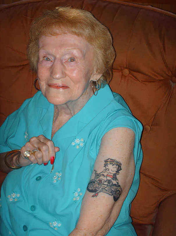 My 87 Year Old Step Grandmother Decided It Was Time To Get A Tattoo