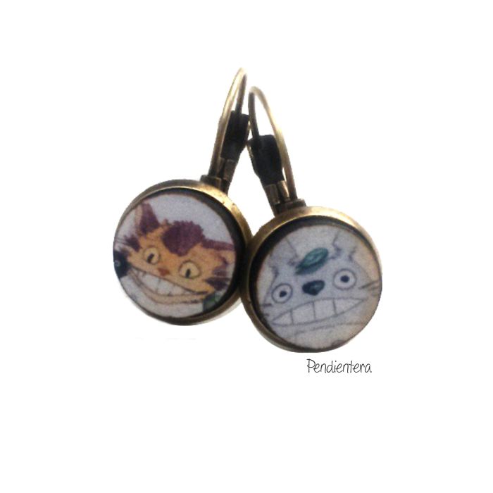 Totoro And Catbus Fanart Earrings By Pendientera