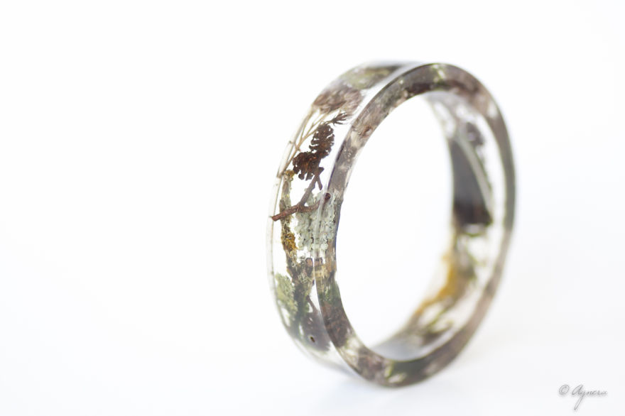Resin Bangle "woodland" Collection - Forest Came To The City
