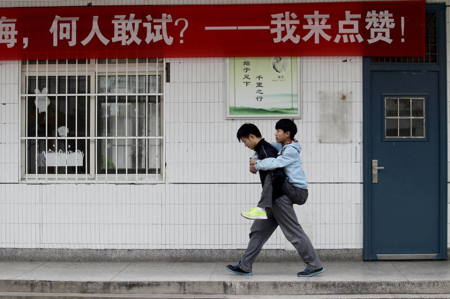 Student Carries His Disabled Classmate To School Every Day For 3 Years
