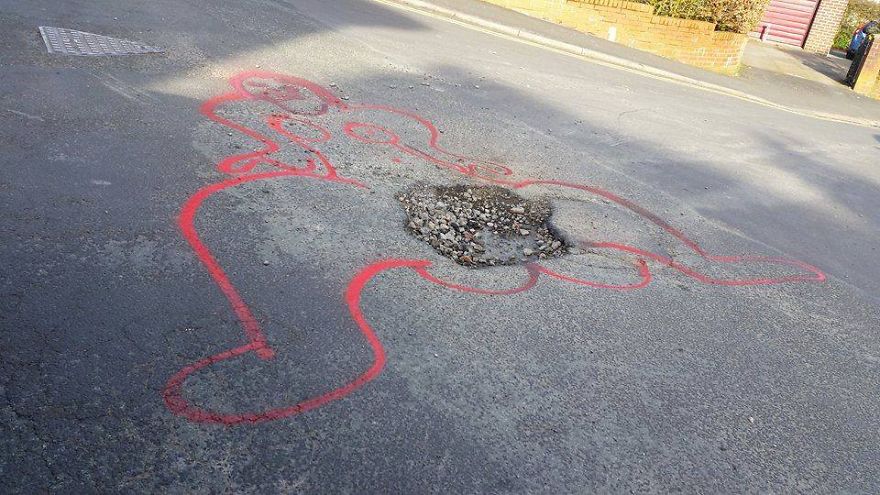 Anonymous Artist 'Wanksy' Draws Penises On UK Potholes To Make Government Fix Them